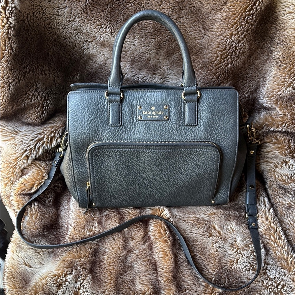 Kate Spade Gray Leather Handbag